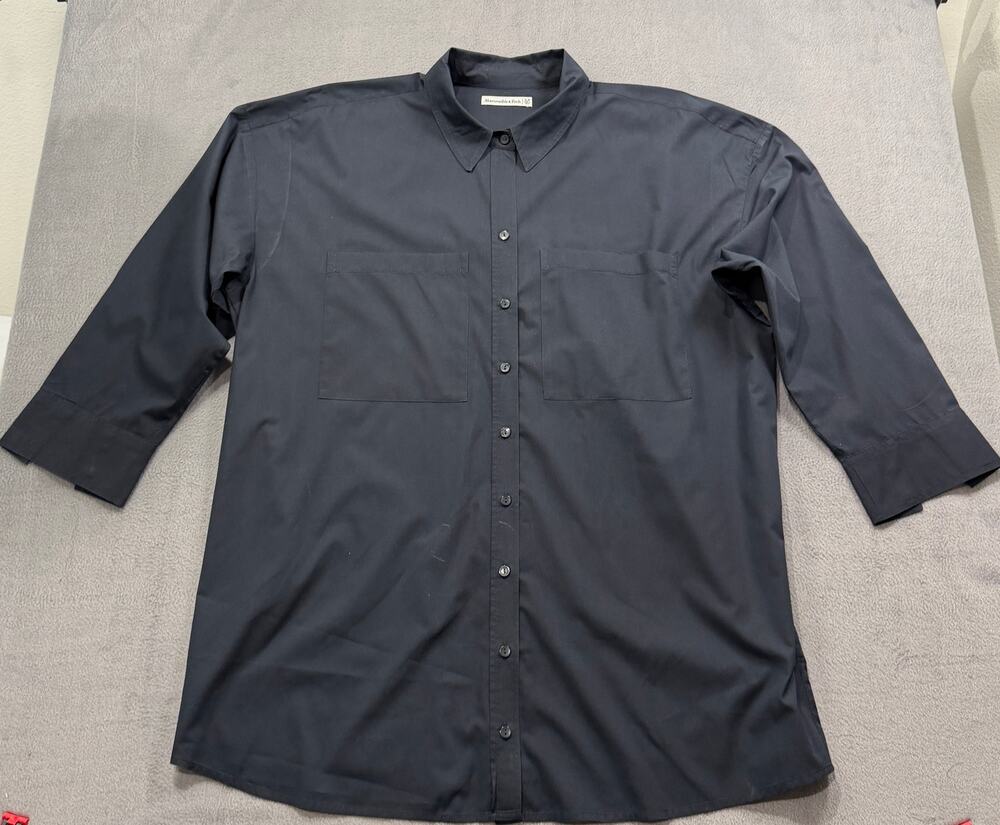 Abercrombie & Fitch Black Oversized Button Up Shirt Poplin Women's Size XLP